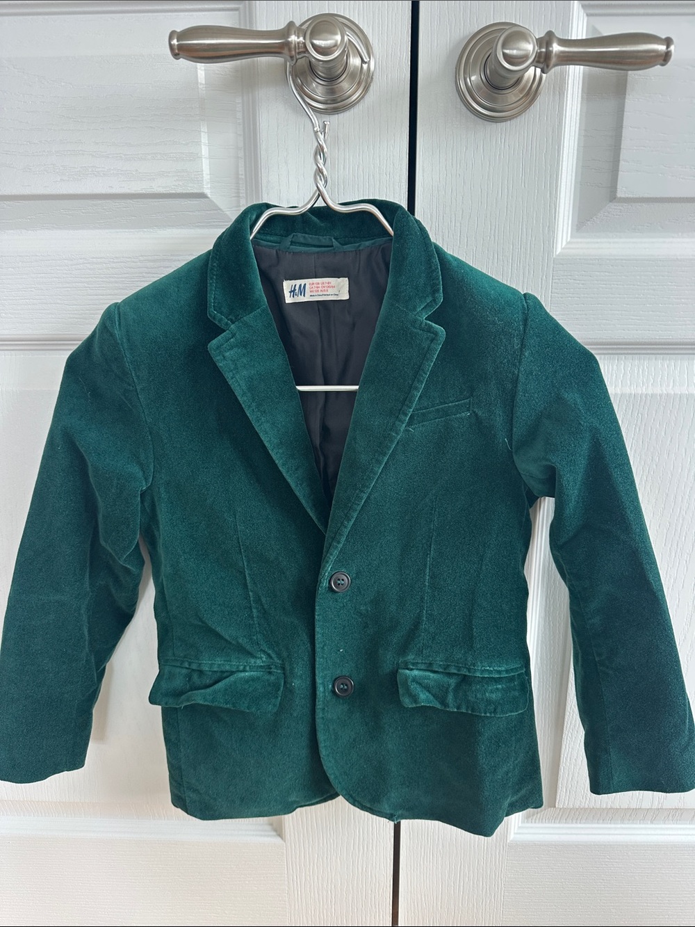 H&M Kids Emerald Green Velvet Blazer Jacket